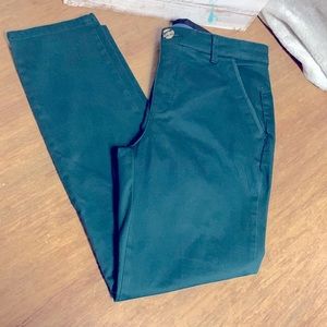 Democracy petite green ab solution stretchy skinny leg trouser pants